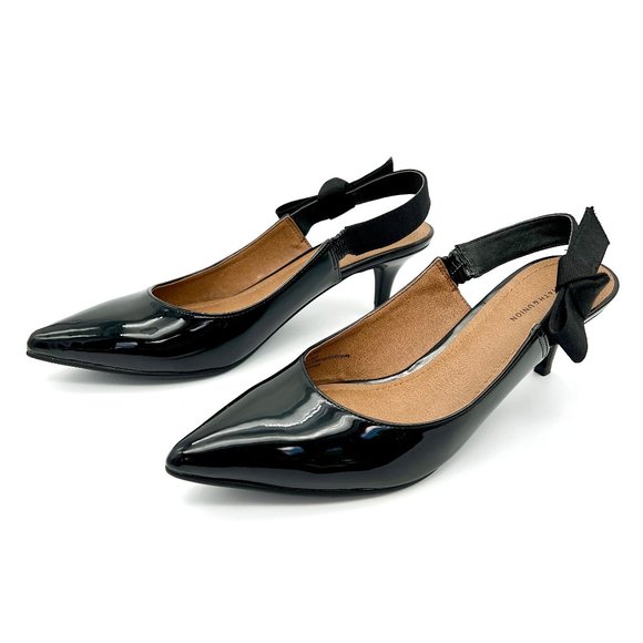 Anthropologie Black Slingback Heels - Picture 3 of 8